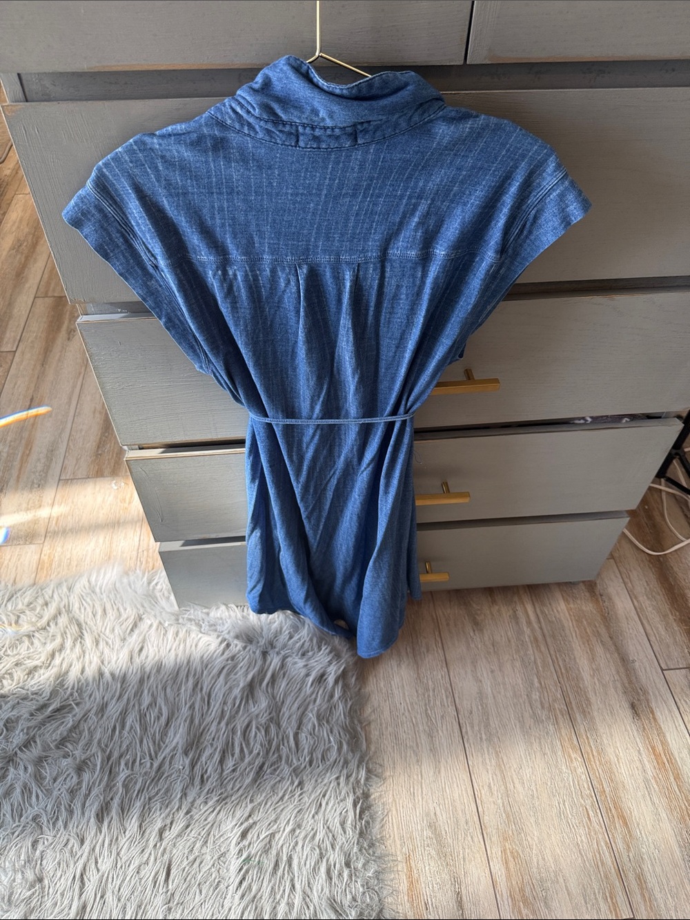 cloth & stone Denim-Blue Button-Front Shirt Dress - Picture 3 of 6